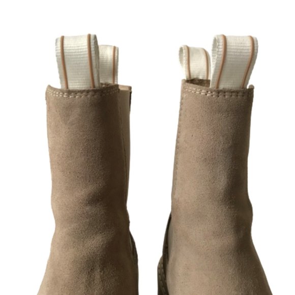 Last Daze Chelsea Boots Booties Womens 41 10 Tan Beige Elastic Side Panel Chunky - Picture 5 of 12